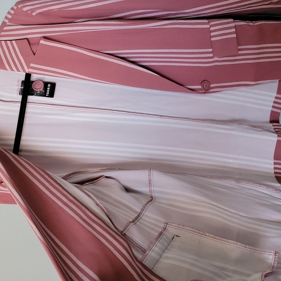 Torrid Workplace Siren striped mauve boyfriend blazer NWT size 0 - Picture 8 of 9